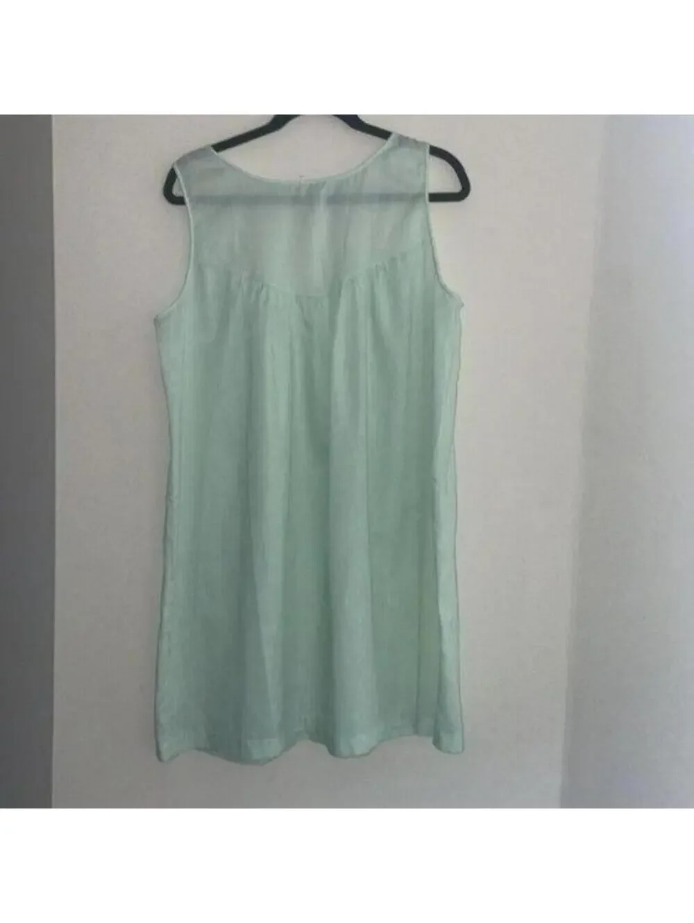 Vintage 1960s Mint Green and Embroidered Semi Sheer Nightgown Pajama Lingerie